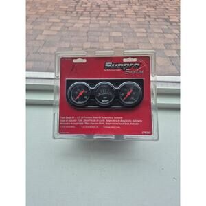 Sunpro 1 1/2" Mechanical Mini Triple Gauge Kit Black / Black Bezel New CP8093